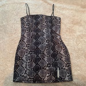 Missguided Snake Print Mini Dress